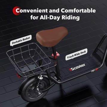 i12 Elektrische Scooter - Vouwbaar - 500W - 7,5Ah - Zwart, Verzenden, Nieuw, IScooter