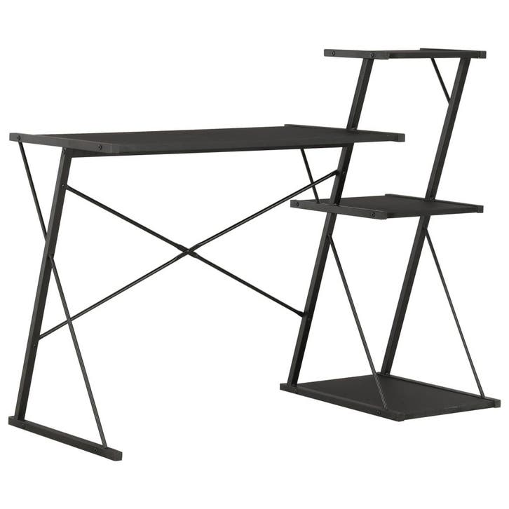 vidaXL Bureau met schap 116x50x93 cm zwart, Huis en Inrichting, Bureaus, Nieuw, Verzenden
