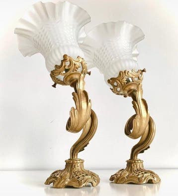 Wandkandelaar - Verguld brons - Rococo-stijl