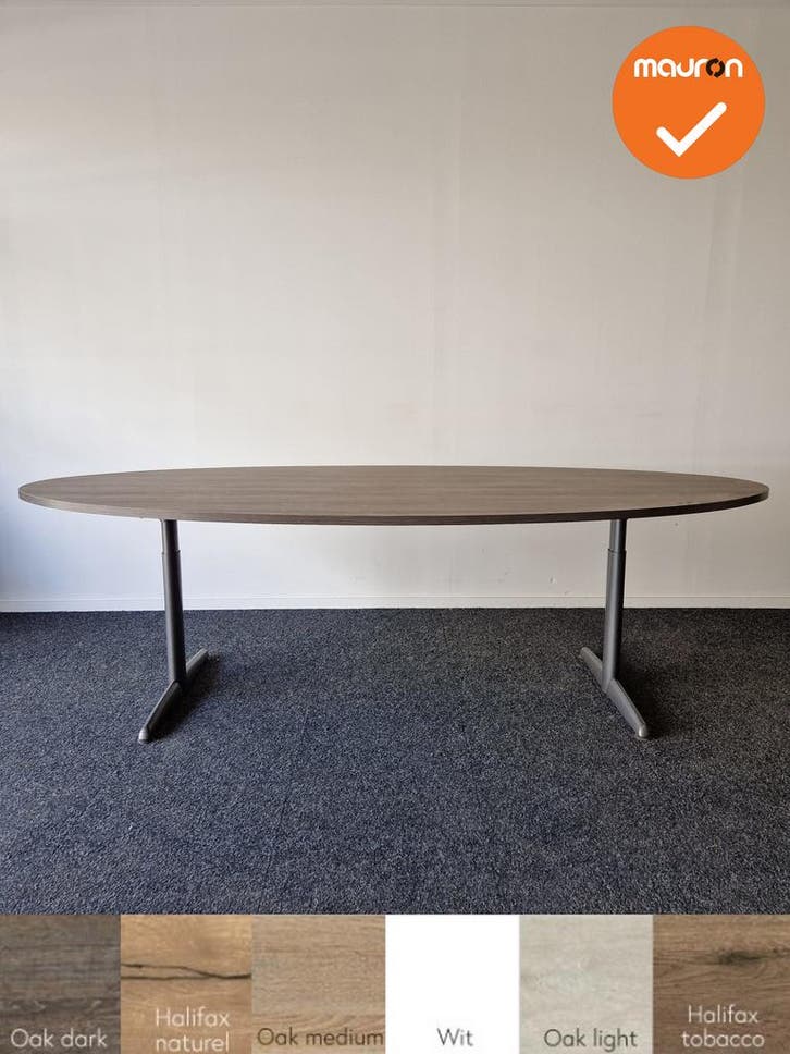 Ahrend 500 vergadertafel - 240x120cm - Ovaal - Antraciet ond, Articles professionnels, Aménagement de Bureau & Magasin | Mobilier de bureau & Aménagement