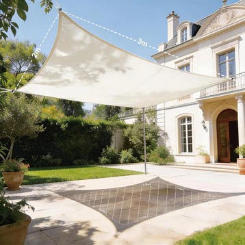 HAIKUS waterdicht schaduwdoek 3×2 m, 98% UV-bescherming,..., Ophalen of Verzenden, Nieuw