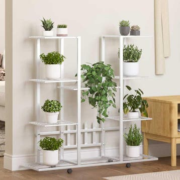 vidaXL Bloemenstandaard met wielen 94,5x24,5x91,5 cm ijzer, Verzenden, Nieuw