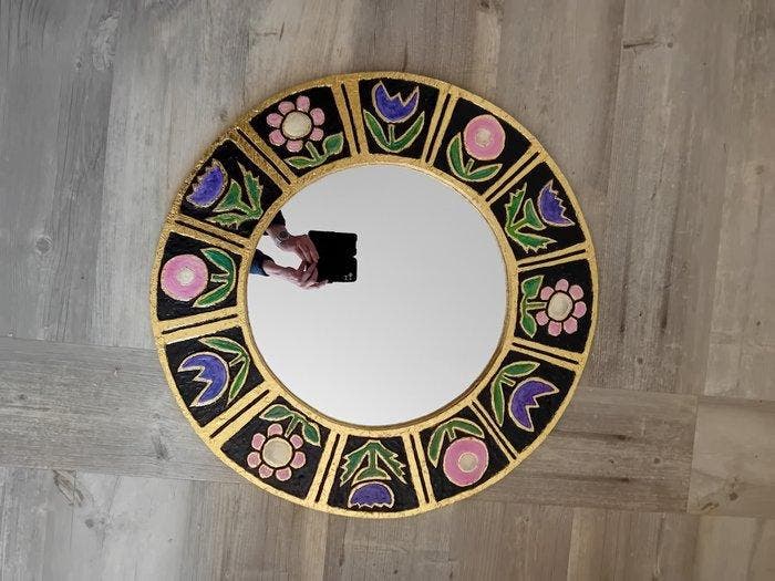 K. Line - In the manner of Mithé Espelt - Miroir - Bois,, Antiek en Kunst, Kunst | Designobjecten