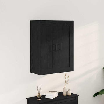 vidaXL Wandkast Zwart Eiken 69,5 x 34 x 90 cm Bewerkt hout, Verzenden, Nieuw