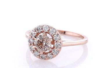 Zonder minimumprijs - Ring - 14 karaat Roségoud - 0.82ct., Nieuw