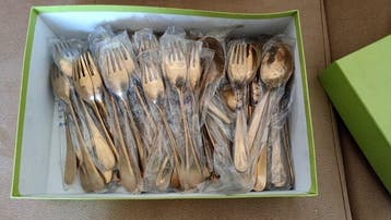 Bestekset (91) - Verguld brons - Thaise bronzen bestek, Antiquités & Art