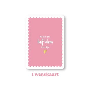1 Wenskaart Kaartje - Welkom lief klein meisje - roze - b..., Diversen, Wenskaarten, Verzenden, Nieuw