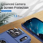 iPhone 16 Pro Max - Militair Shockproof Hoesje met Kickstand, Télécoms, Verzenden