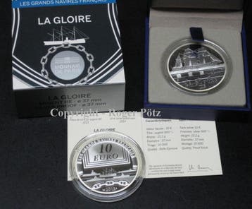 10 Euro 2013 zilver Pp Große Schiffe Frankreichs La Gloir.., Verzenden, België