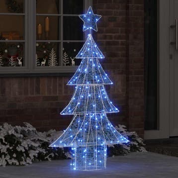 vidaXL Kerstboom 160 LEDs Blauw 150 cm Acryl, Verzenden, Nieuw