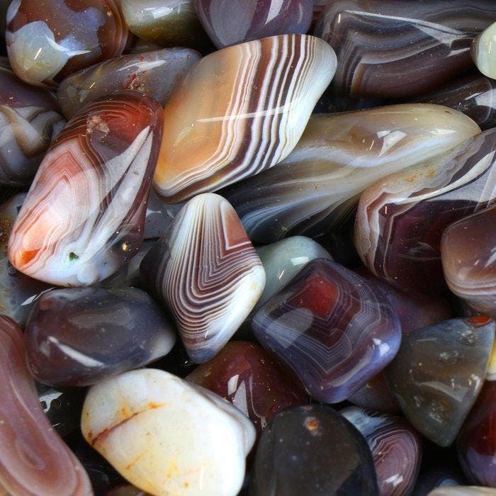 Laatste lot! - Botswana Agate - Getrommelde stenen - XL-lot-, Collections, Minéraux & Fossiles