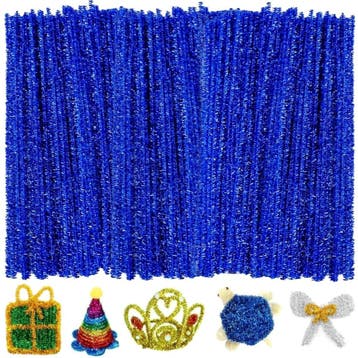 Donkerblauwe Glitter Pijpenragers - Flexibel Chenilledraad, Hobby & Loisirs créatifs, Verzenden