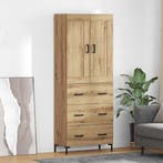 vidaXL Highboard met lade 2 pcs Artisan Eiken Bewerkt hout, Verzenden, Nieuw
