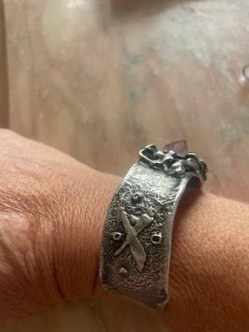 Zonder minimumprijs - Armband Zilver Amethist - Parel -, Nieuw