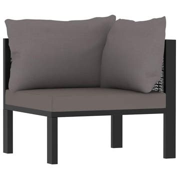 vidaXL Hoekbank sectioneel met linkerarmleuning poly rattan, Verzenden, Nieuw