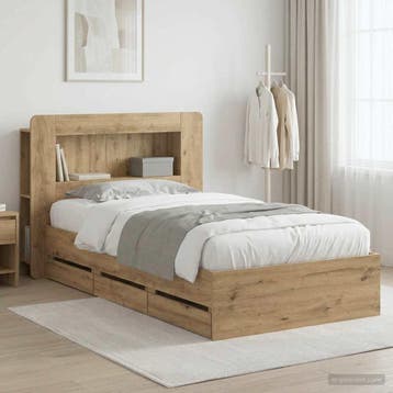vidaXL Bedframe met opbergruimte en hoofdbord Artisanaal, Verzenden, Nieuw