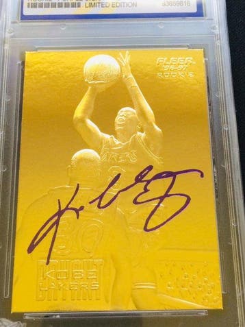 1996/97 Skybox Kobe Bryant Rookie - Purple Signature - Gold, Verzamelen, Nieuw