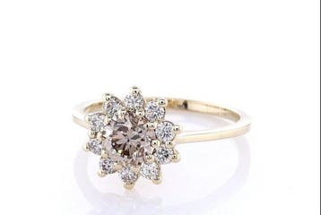 Zonder minimumprijs - Ring - 14 karaat Geel goud - 0.93ct.