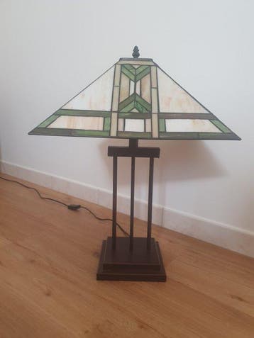 Tiffany - Lampe - Verre, Métal - Grande Lampe vitrail