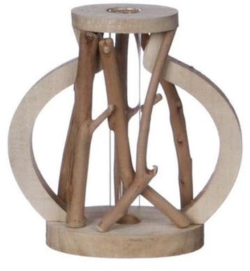 Decoratief Drijfhout met Reageerbuis L14 W7 H18,5 cm, Nieuw