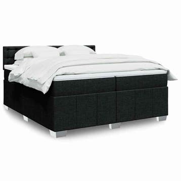 vidaXL Boxspring met matras stof zwart 200x200 cm, Verzenden, Nieuw