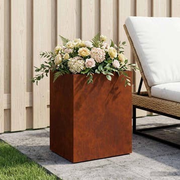 vidaXL Plantenbak Roestkleurig 40 x 30 x 40 cm weervast, Tuin en Terras, Bloempotten, Verzenden, Nieuw