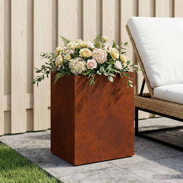 vidaXL Plantenbak Roestkleurig 40 x 30 x 40 cm weervast, Tuin en Terras, Bloempotten, Nieuw, Verzenden