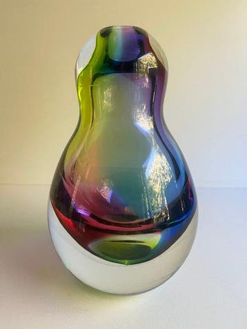 Royal Leerdam - Siem van der Marel - Vase - vase arc-en-ciel