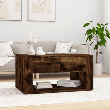 vidaXL Salontafel 80x50x40 cm bewerkt hout gerookt, Verzenden
