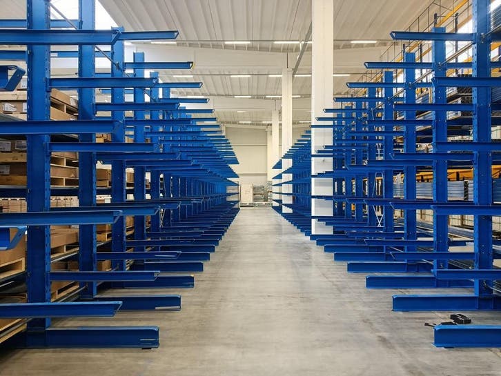 Draagarmstelling NIEUW 4,5 m hoog en 1,2 m diep met 5 niv., Zakelijke goederen, Kantoor en Winkelinrichting | Magazijn, Stelling en Opslag