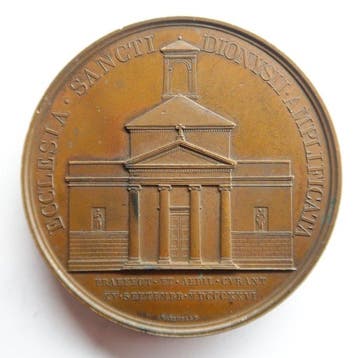 France. Médaille en bronze Charles X. Agrandissement de