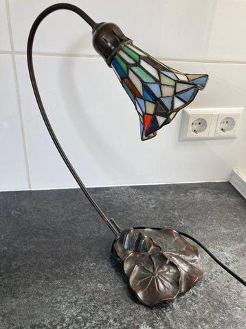 Lampe - Vitrail, Laiton moulé - Stillarts, style Tiffany