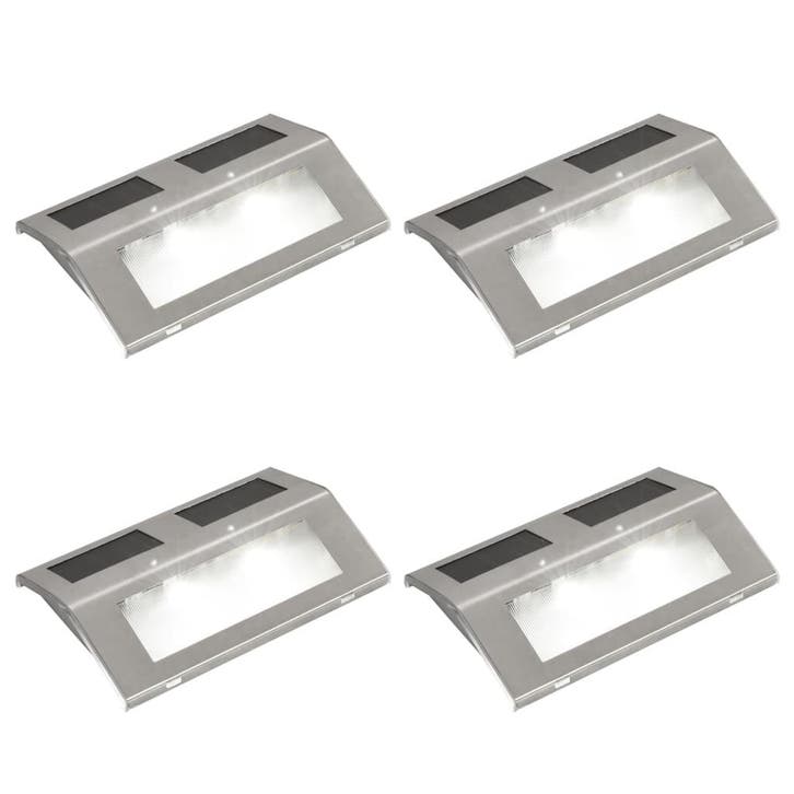 vidaXL Traplampen 4 st solar, Tuin en Terras, Buitenverlichting, Nieuw, Verzenden