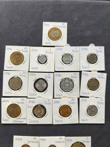 India, Japan, Thailand, China, Indonesië, Singapore,, Postzegels en Munten