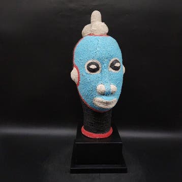 Magnifique tête pelé - sculptuur - Bamileke - Kameroen