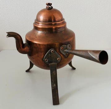 Theeketel (3) - Koper - antiek keuken objecten