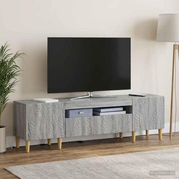 vidaXL LED tv-meubel DELFT 153 x 35 x 43 cm Grijs Sonoma, Verzenden, Nieuw