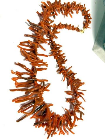 Koraal - Zilver - Halsketting - Sciacca Siciliaans