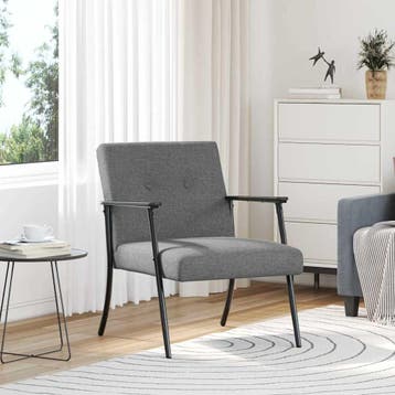 vidaXL Fauteuil Donkergrijs Stof, Verzenden
