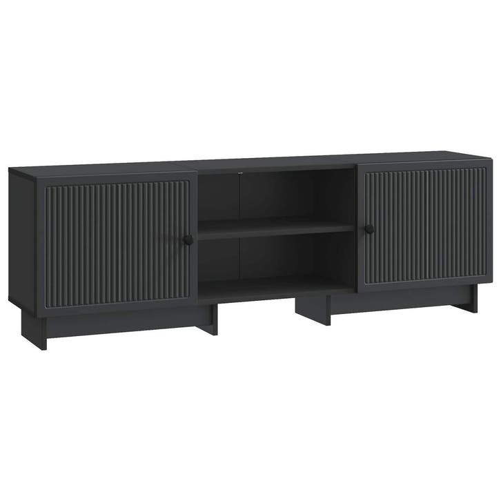 vidaXL TV Kast Zwart 150 x 31 x 50 cm Geconstrueerd hout, Huis en Inrichting, Kasten |Televisiemeubels, Nieuw, Verzenden