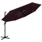 vidaXL Parasol 4-laags met aluminium paal 3x3 m bordeauxrood, Jardin & Terrasse, Verzenden