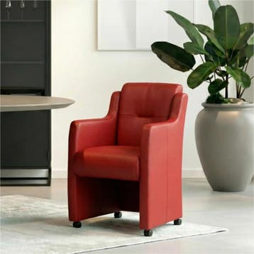 Set van 8 Leren eetkamerstoelen Mass - Toledo Red (rood) -, Ophalen of Verzenden