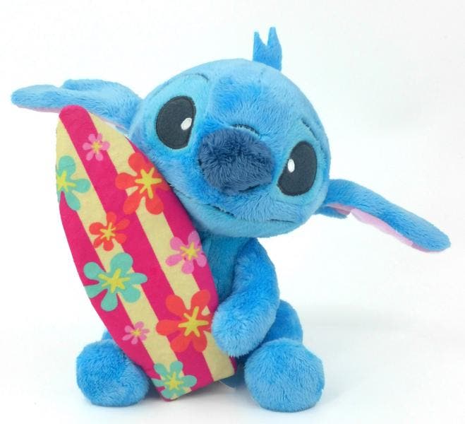 Lilo & Stitch Knuffel Stitch met Surfbord 25 cm, Collections, Disney, Enlèvement ou Envoi