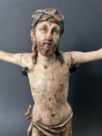 Crucifix - Polychroom hout - 1750-1800 - Corpus Christi, Antiek en Kunst