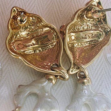 Oscar De La Renta - Verguld - Oorbellen - Seashell and Coral