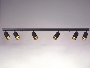 Veiling - 2x GU10 Opbouwspot Armatuur 6 cilinders zand zwart, Huis en Inrichting, Nieuw
