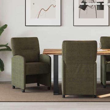 vidaXL Eetkamerstoelen met wielen 2 st Faux suede leer, Verzenden