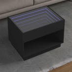 vidaXL Salontafel met Infinity LED 70x50x50 cm zwart, Verzenden, Nieuw