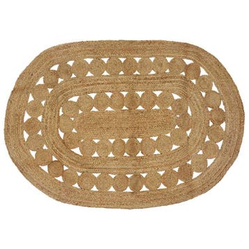 vidaXL Gebied Tapijt Naturel 122 x 183 cm Jute, Verzenden