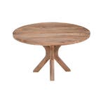 Mangohouten Eettafel Sun Rond 130 cm Houten onderstel, Verzenden, Rond, Nieuw, Industriële meubels